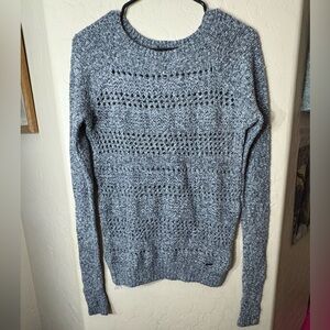 Abercrombie & Fitch Gray Marled Open Knit Sweater XS Y2K Long Sleeve Top